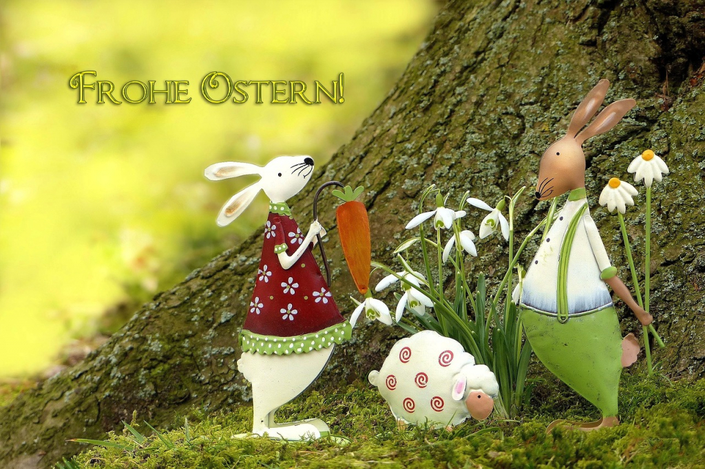 Ostermotiv zwei Osterhasen